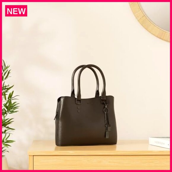Medium Synthetic Tote Bag with Top Zipper and Shoulder Strap